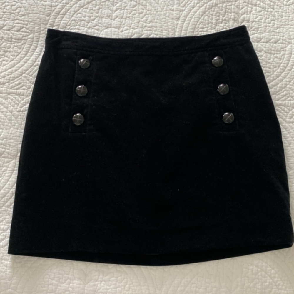 NEW Banana Republic Skirt Womens 4 black velvet vintage preppy classic holiday